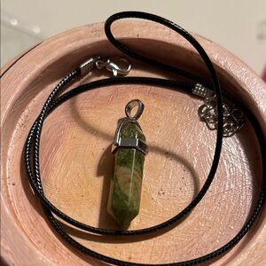 Green Stone Pendant Necklace
